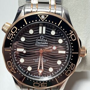 Omega Seamaster Diver 300M Black Wave Two-Tone Rose Gold 42mm Auto Date